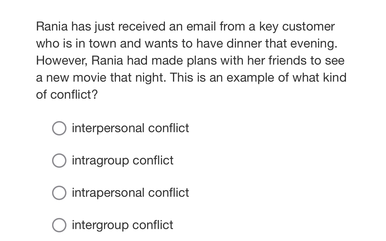  Rania has just received an email from a key customer who