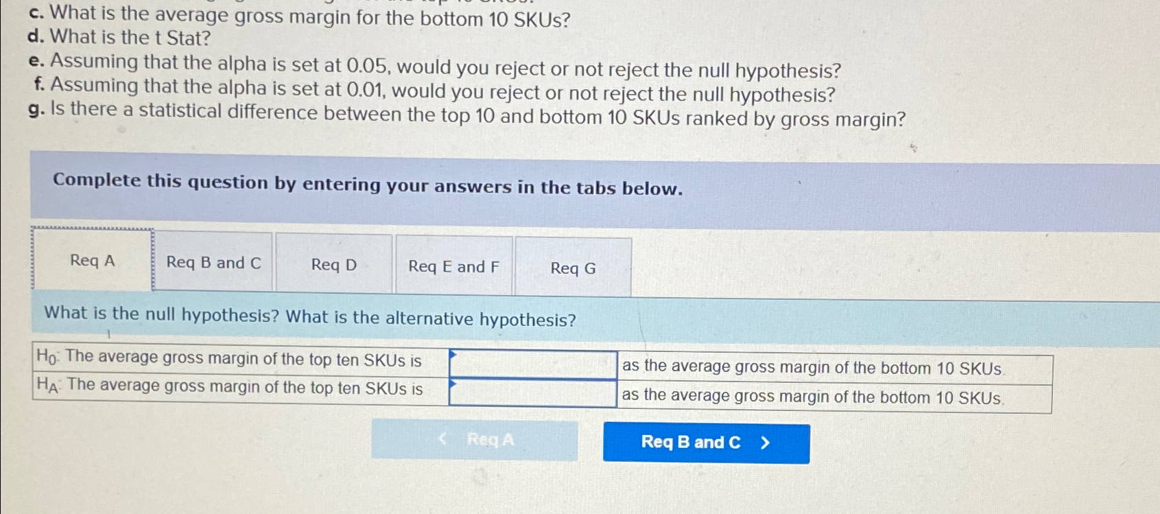  c. What is the average gross margin for the bottom 10