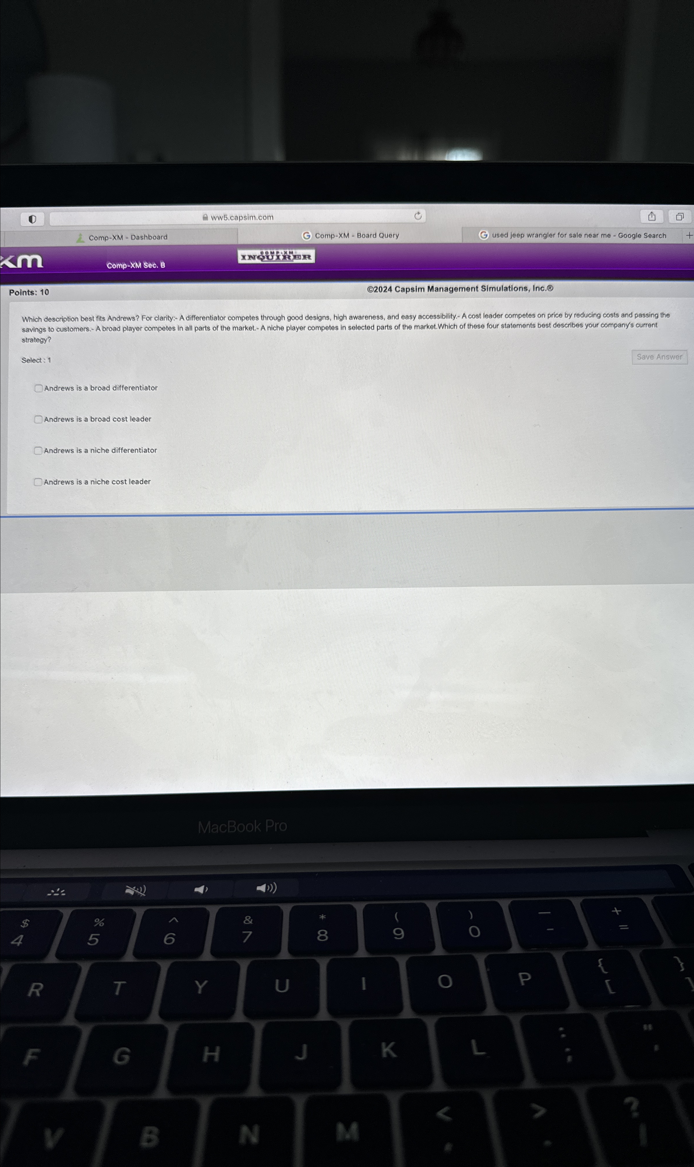  (1) .capsim.com Comp-XM - Dashboard G Comp-XM - Board Query G