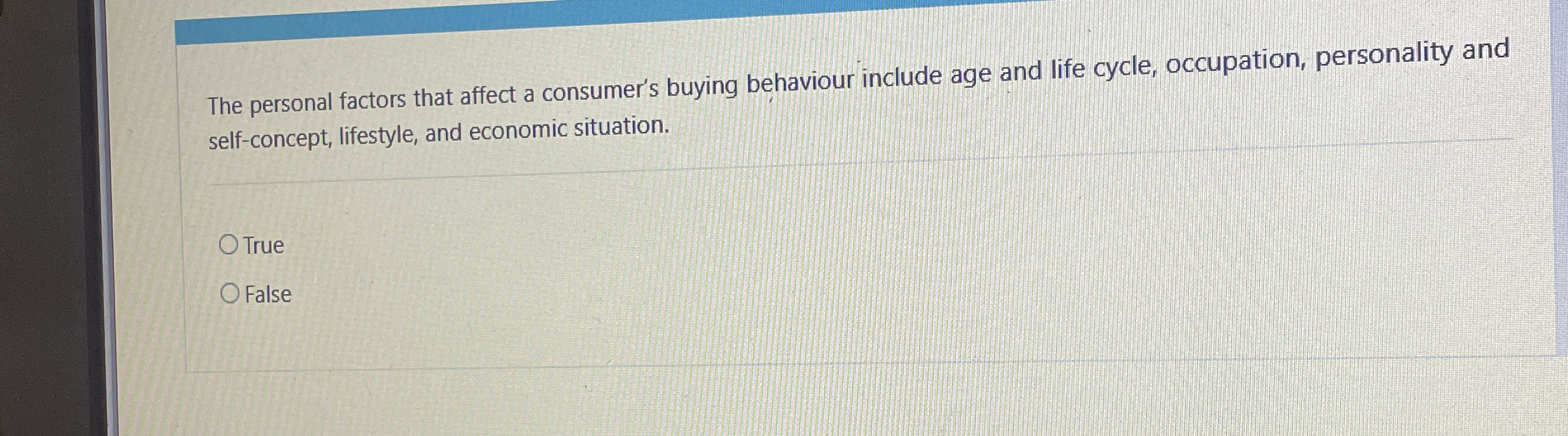  The personal factors that affect a consumer's buying behaviour include age