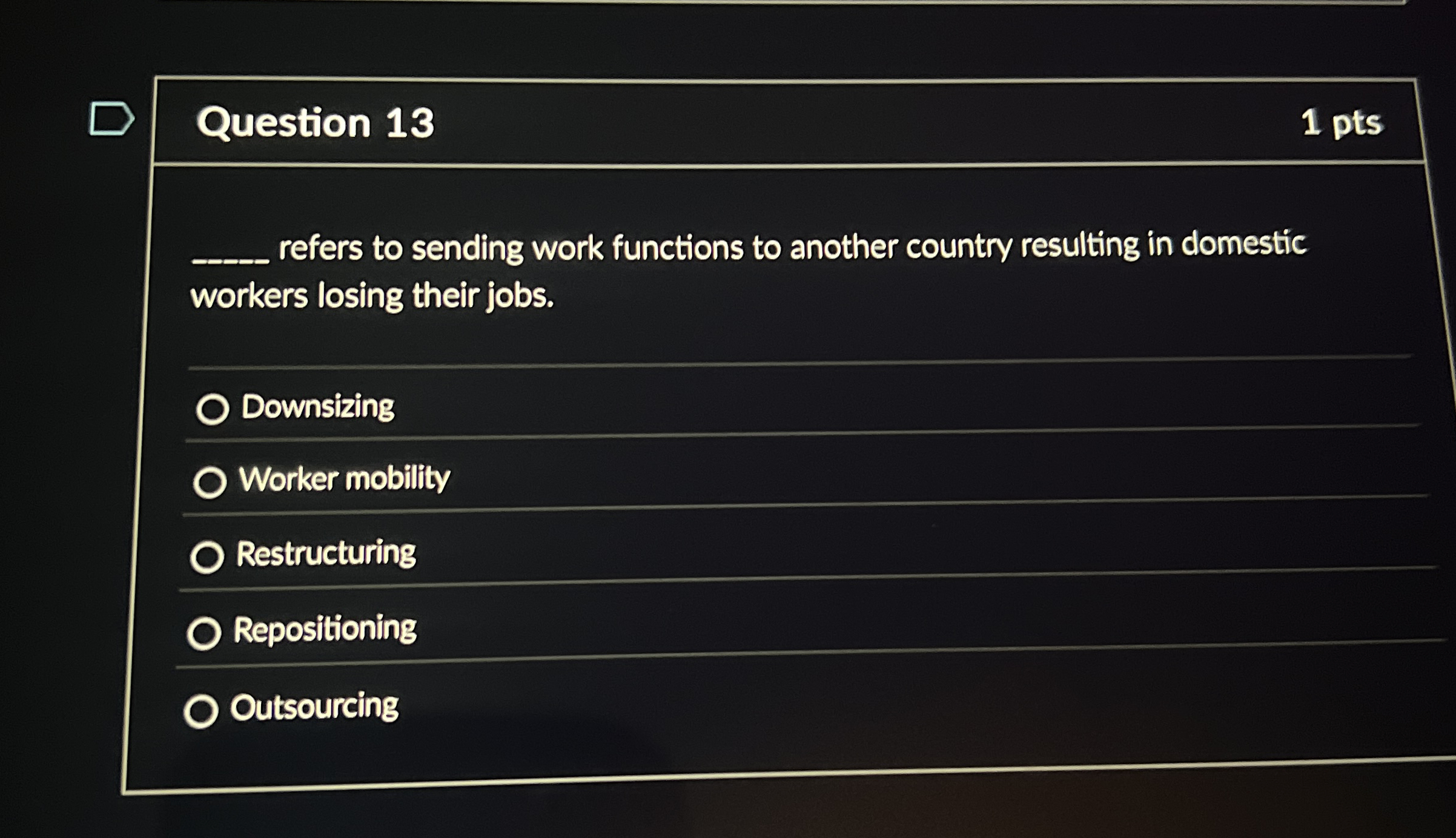  Question 13 1 pts q, refers to sending work functions to