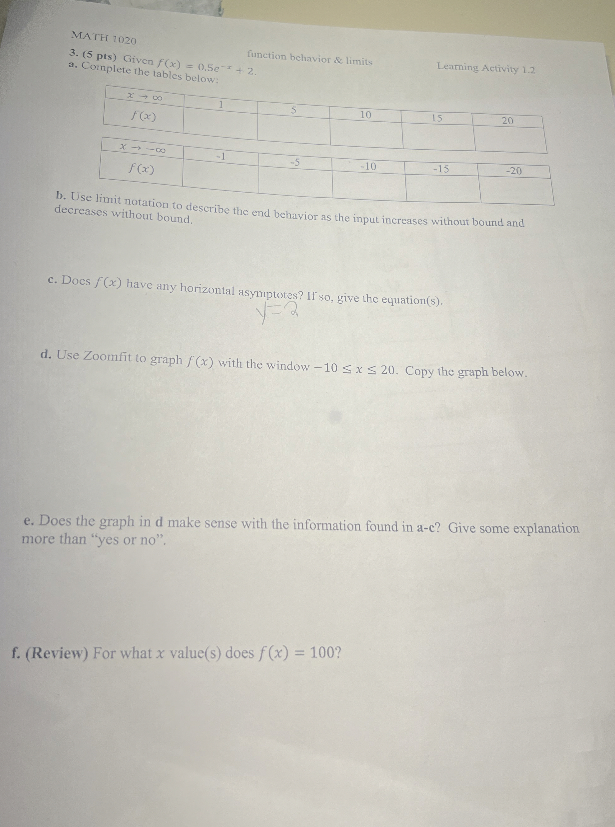  Functions behaviors and limits 