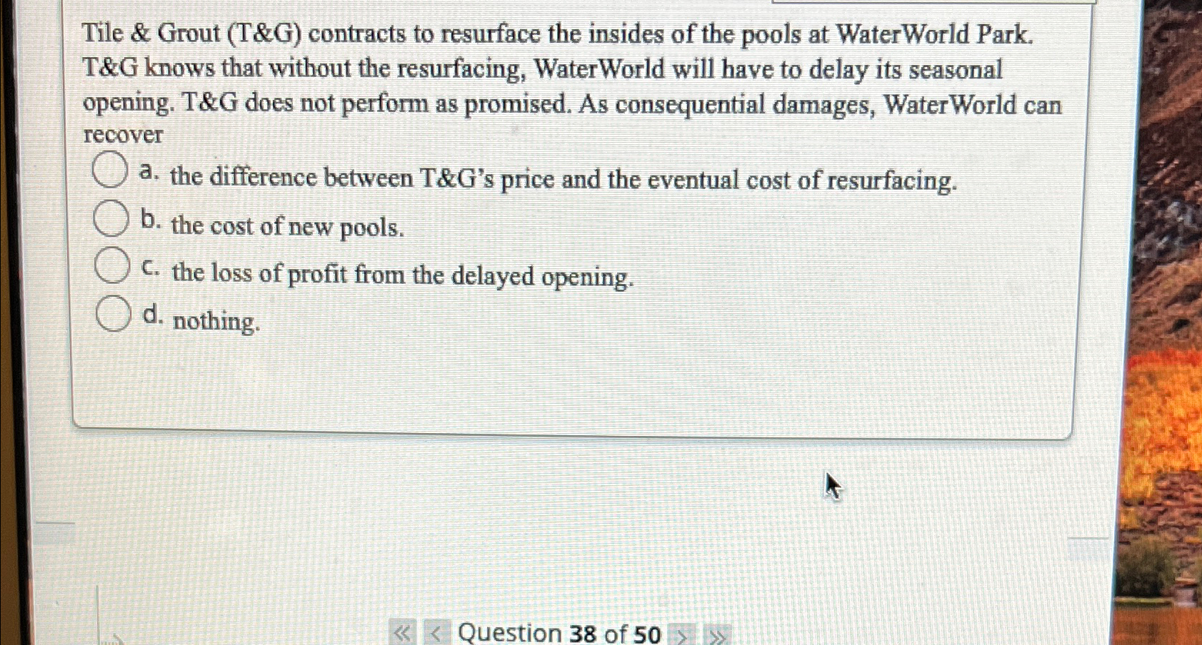  Tile & Grout (T&G) contracts to resurface the insides of the