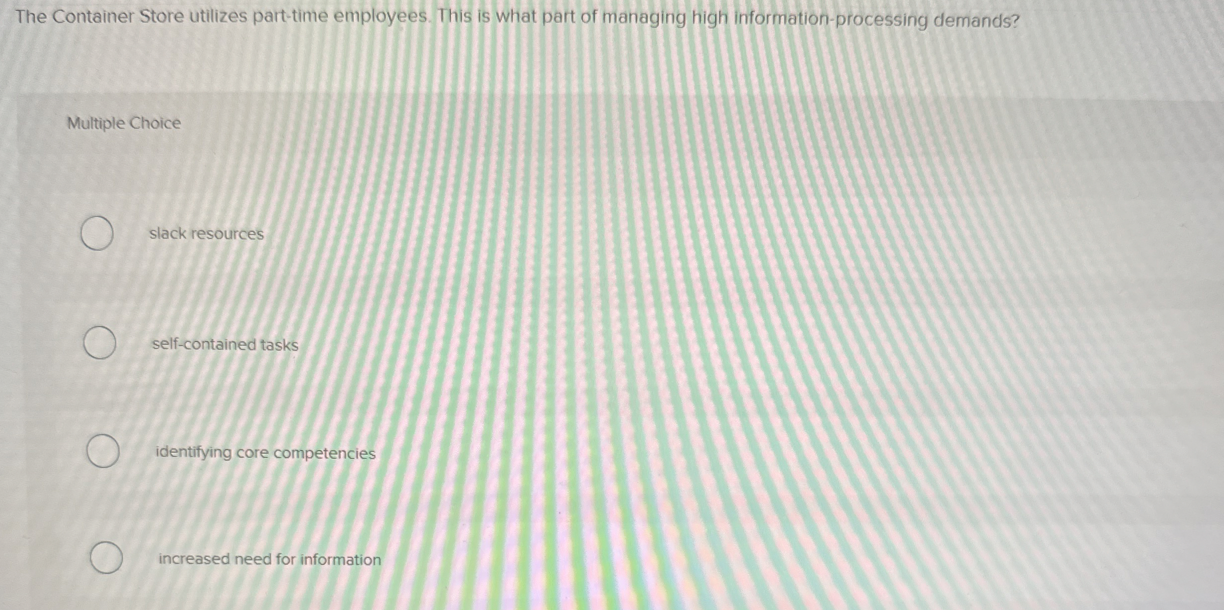  The Container Store utilizes part-time employees. This is what part of