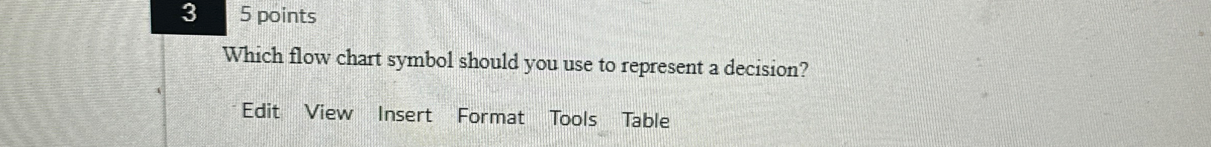  Which flow chart symbol should you use to represent a decision?