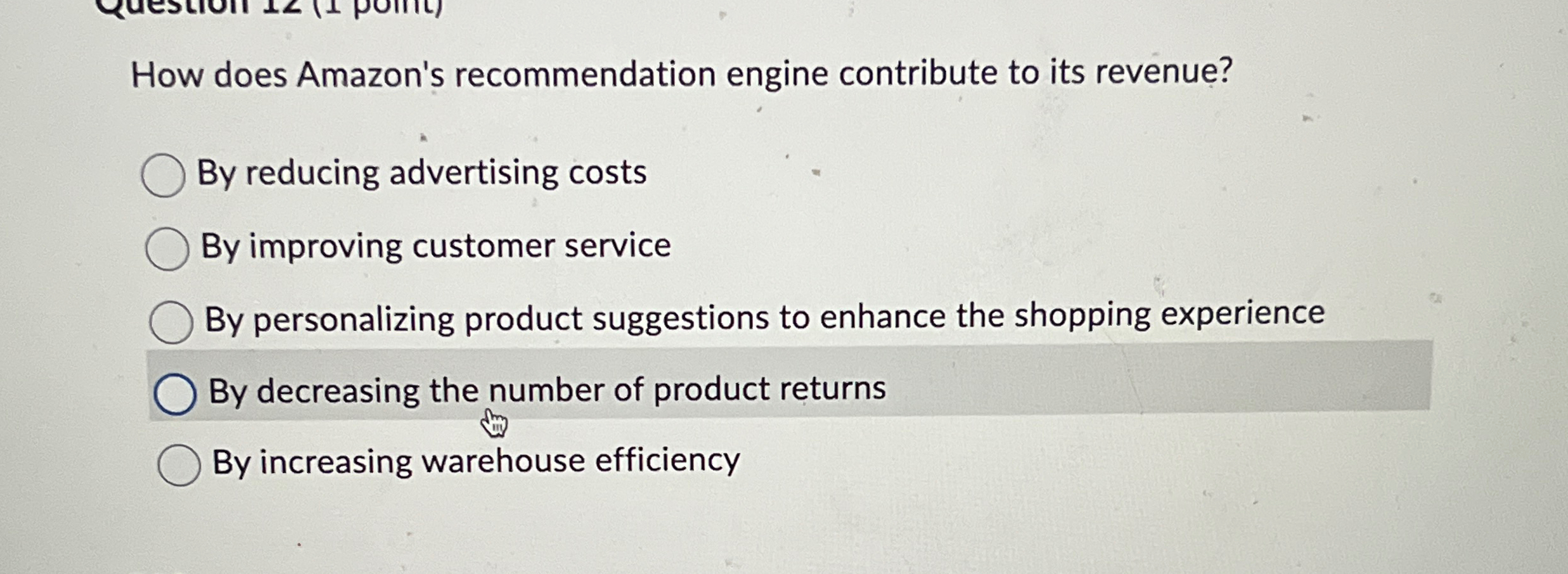  How does Amazon's recommendation engine contribute to its revenue? By reducing