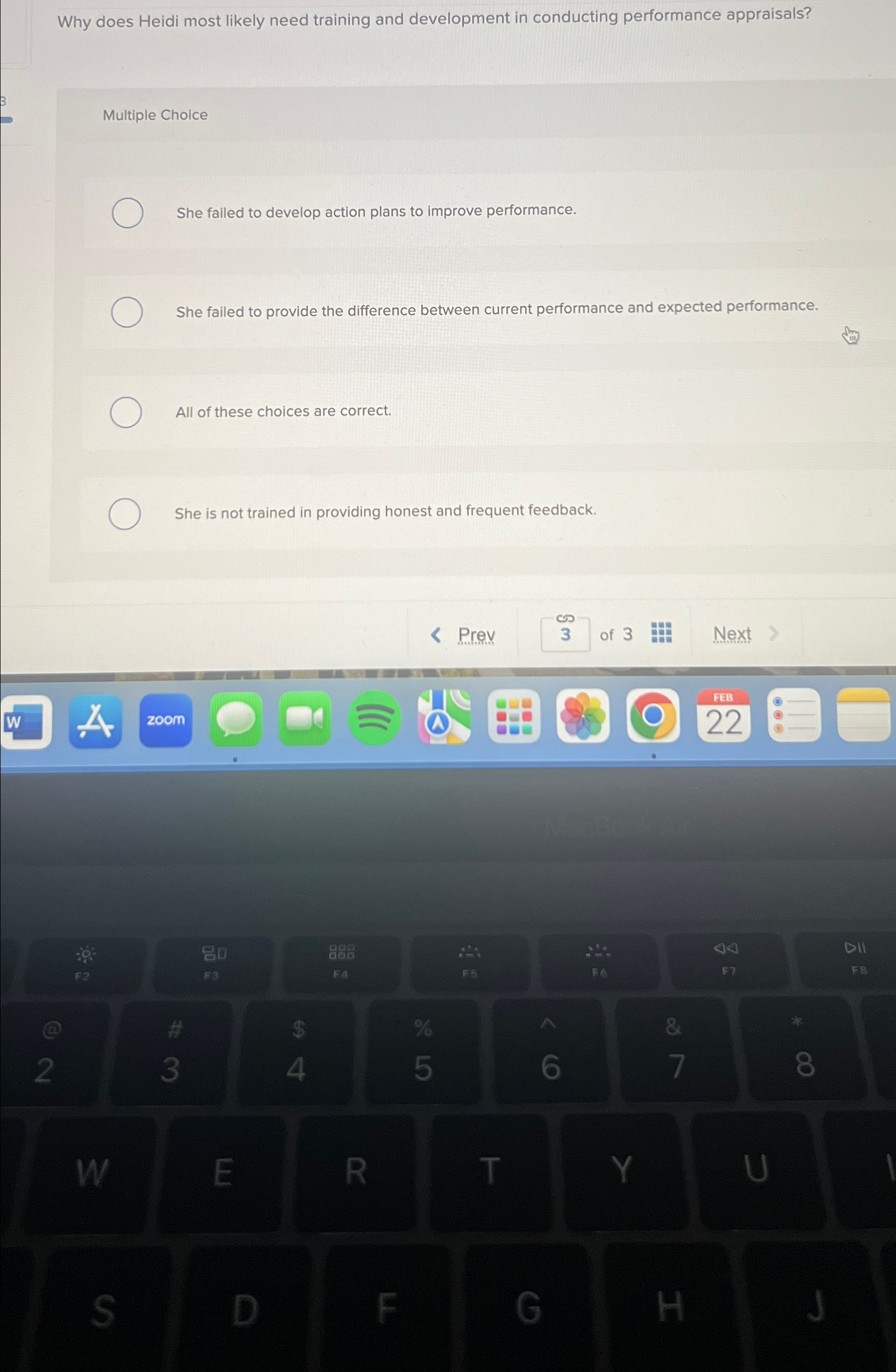  Why does Heidi most likely need training and development in conducting