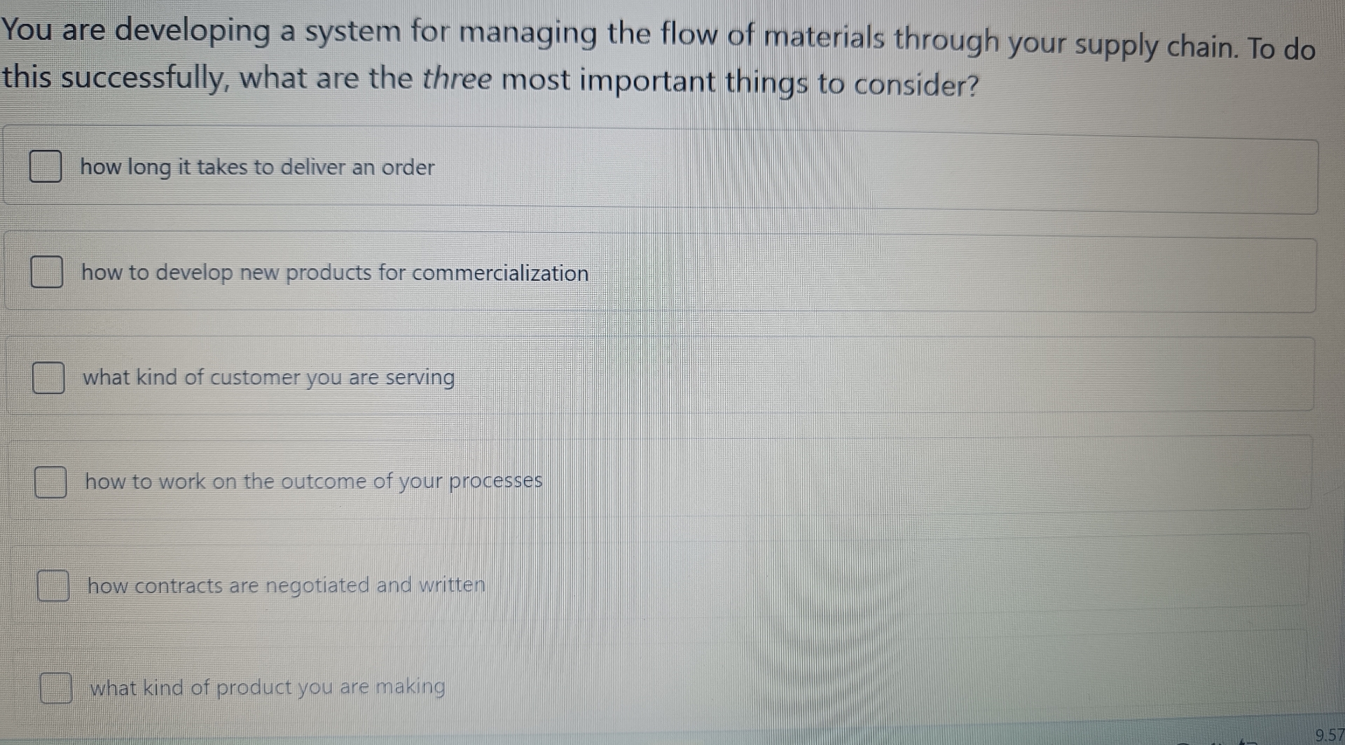  You are developing a system for managing the flow of materials