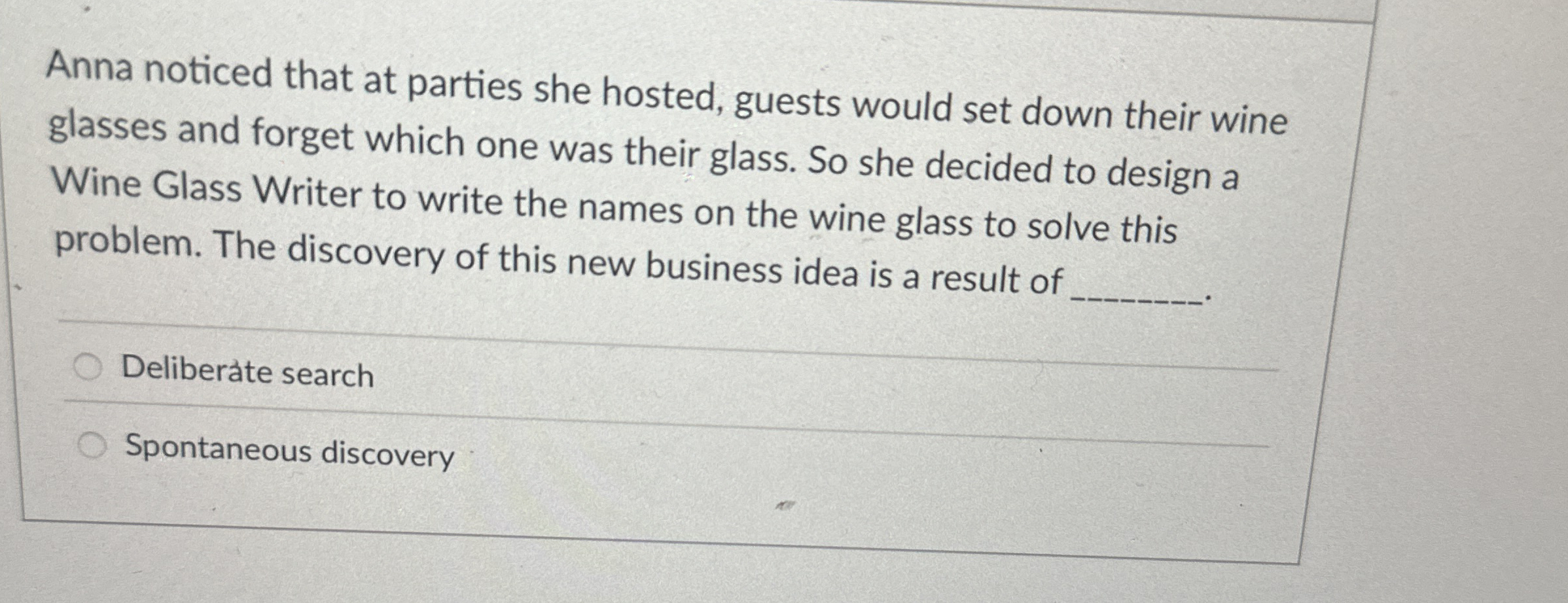  Anna noticed that at parties she hosted, guests would set down