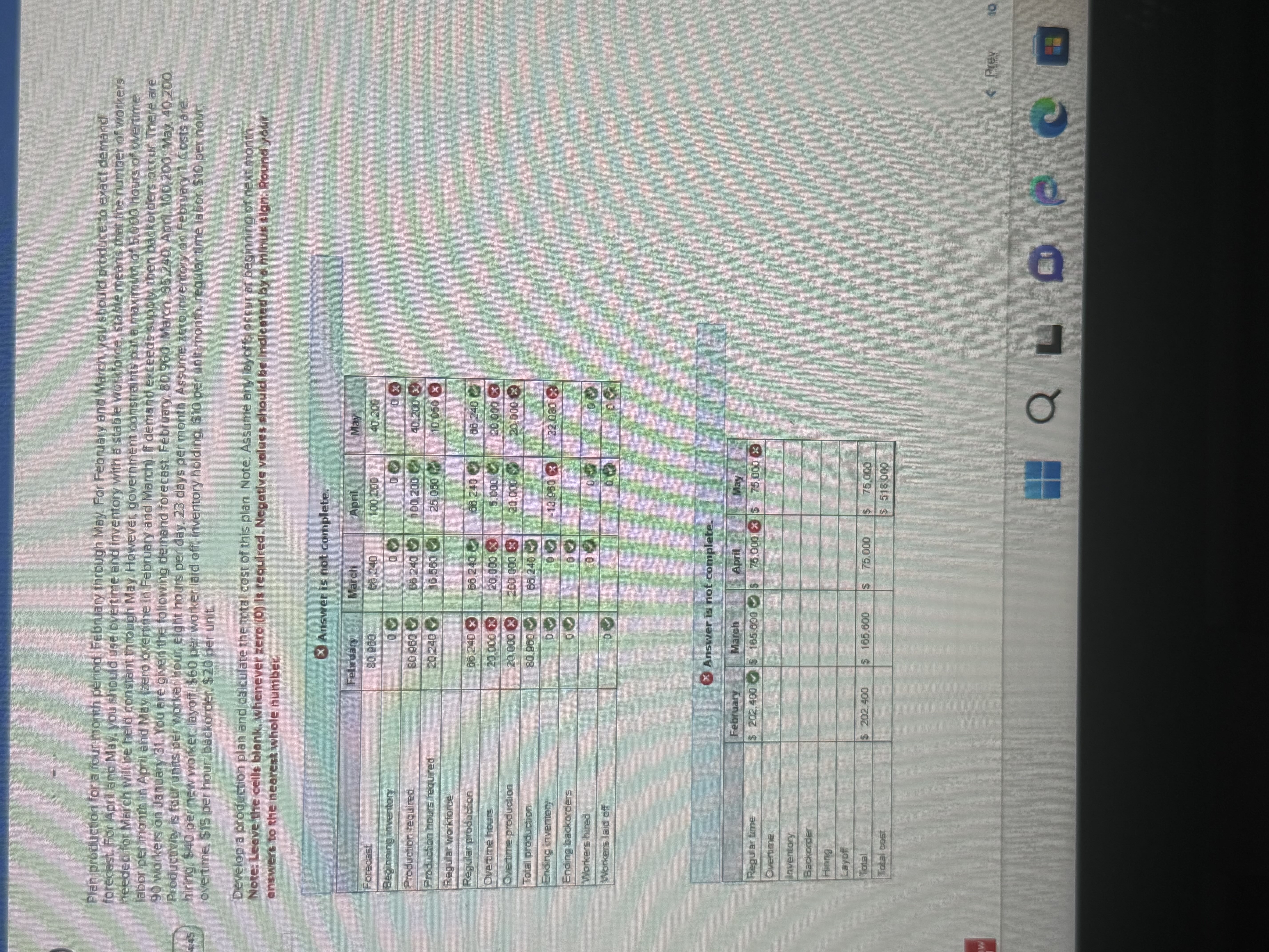  how to solve this operations management problem fully through 