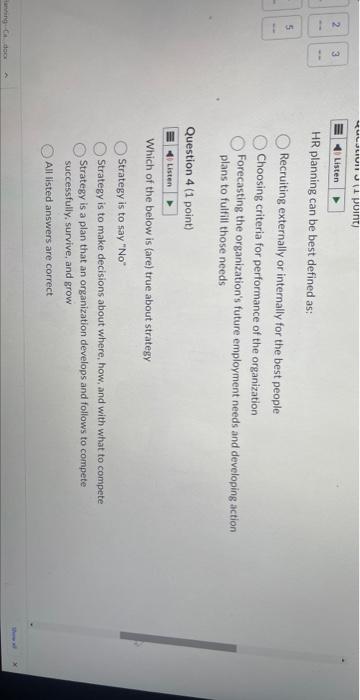 system that focuses on control True False Question 2 (1 point) According