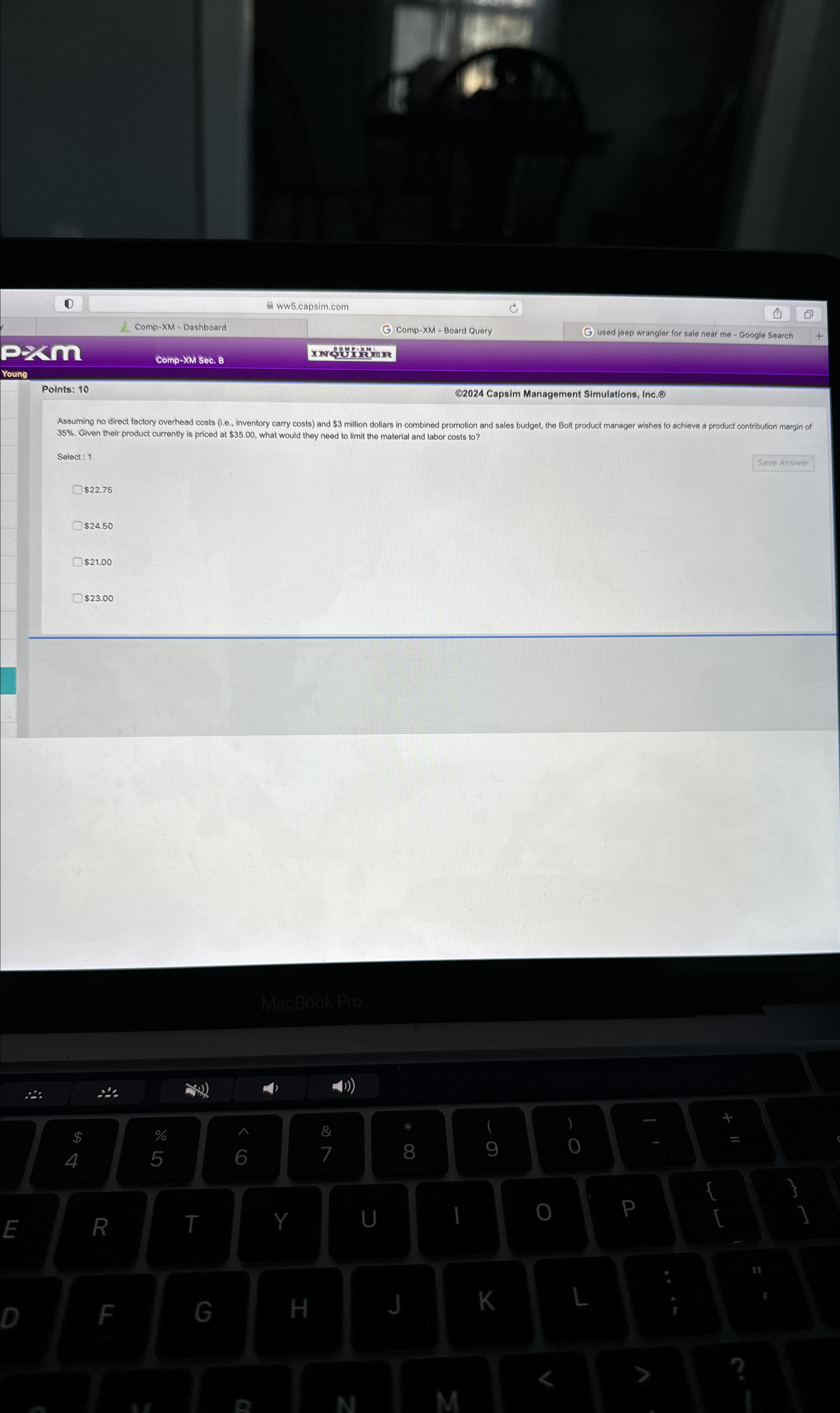  D ww5.capsim.com 2 Comp-XM - Dashboard G Comp-XM - Board Query