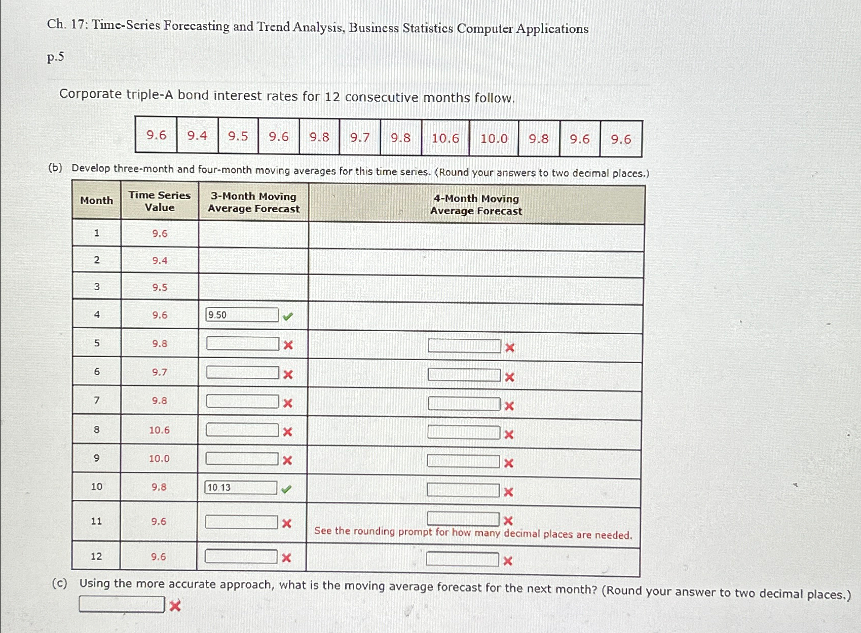  Ch.17: Time-Series Forecasting and Trend Analysis, Business Statistics Computer Applications p.5
