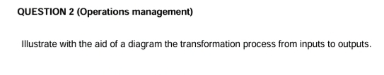  QUESTION 2(Operations management) Illustrate with the aid of a diagram the