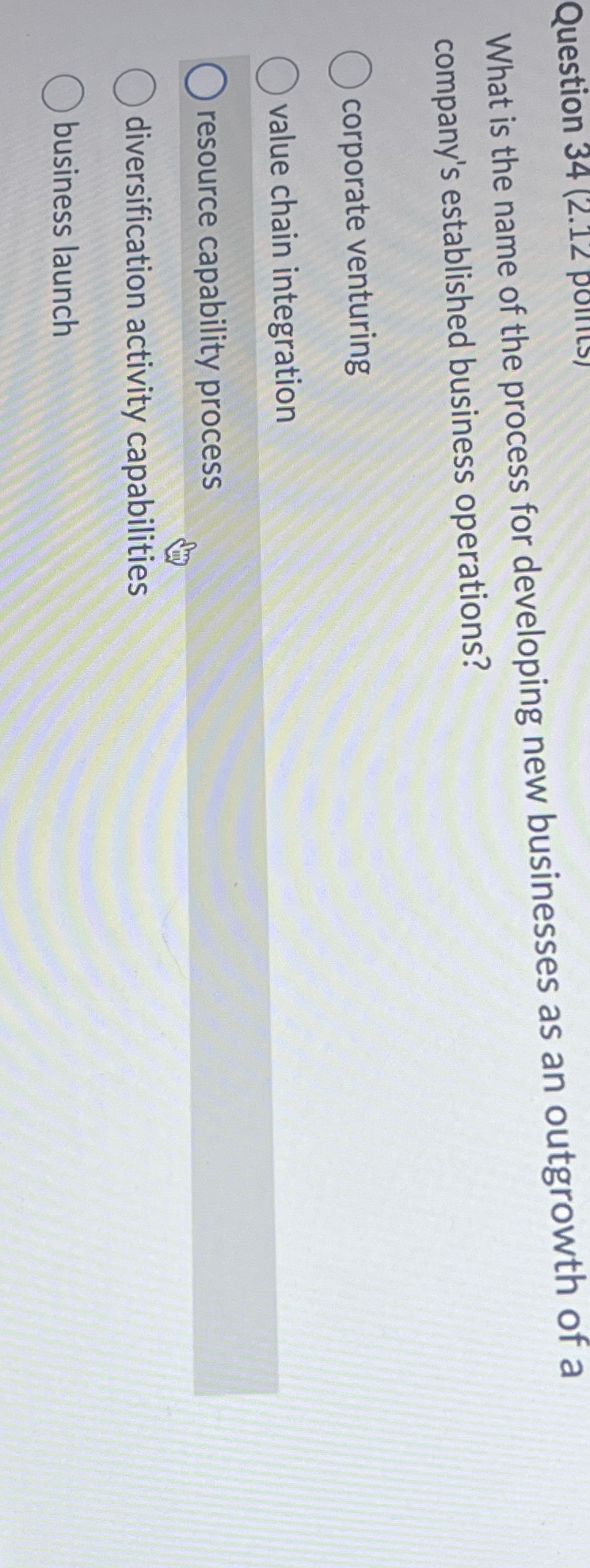  What is the name of the process for developing new businesses