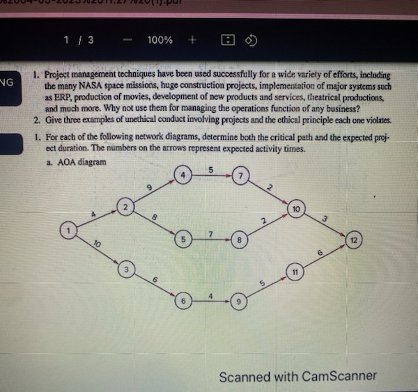  Project management techniques have been used successfully for a wice variety
