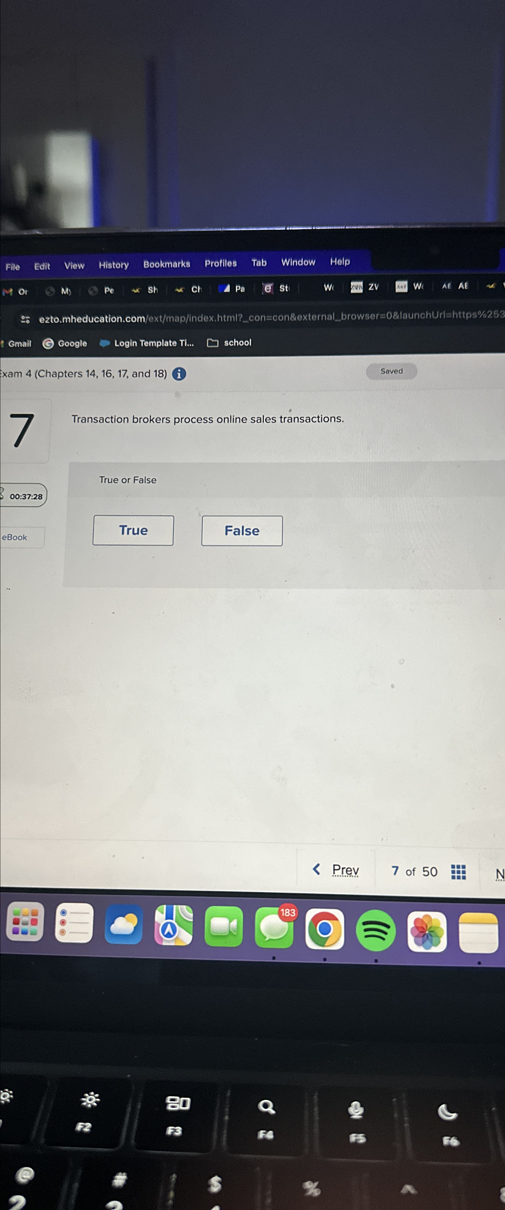  Exam 4(Chapters 14,16,17, and 18)(i) 7 Transaction brokers process online sales