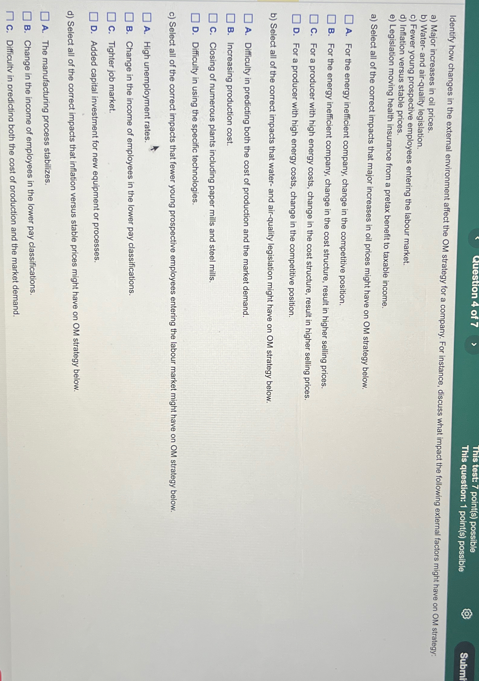  Question 4 of 7 This test: 7 point(s) possible This question: