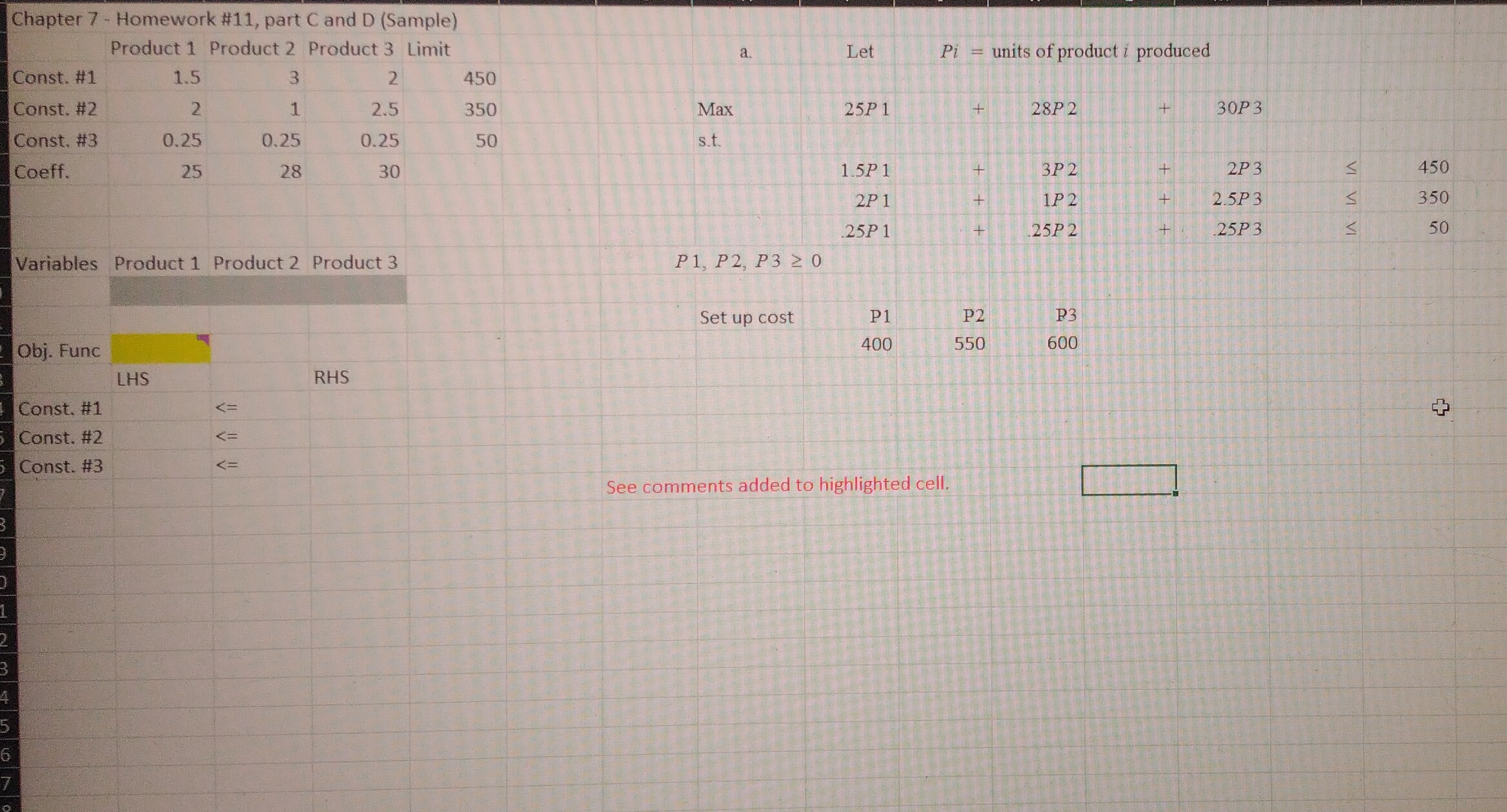  c. After evaluating the solution obtained in part (b), one of
