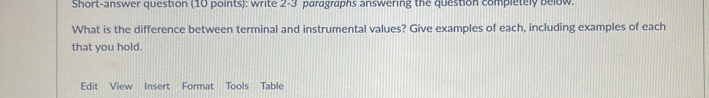  What is the difference between terminal and instrumental values? Give examples