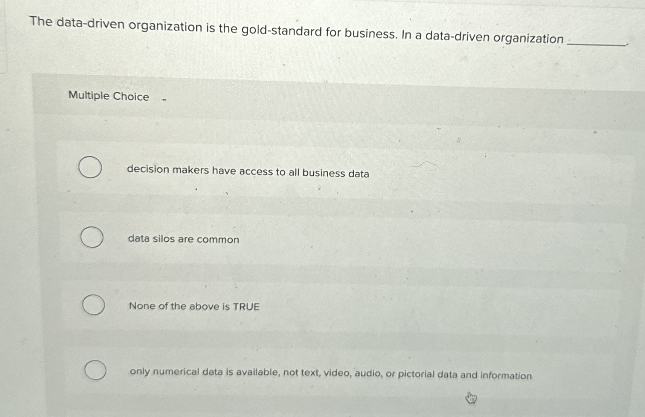  The data-driven organization is the gold-standard for business. In a data-driven