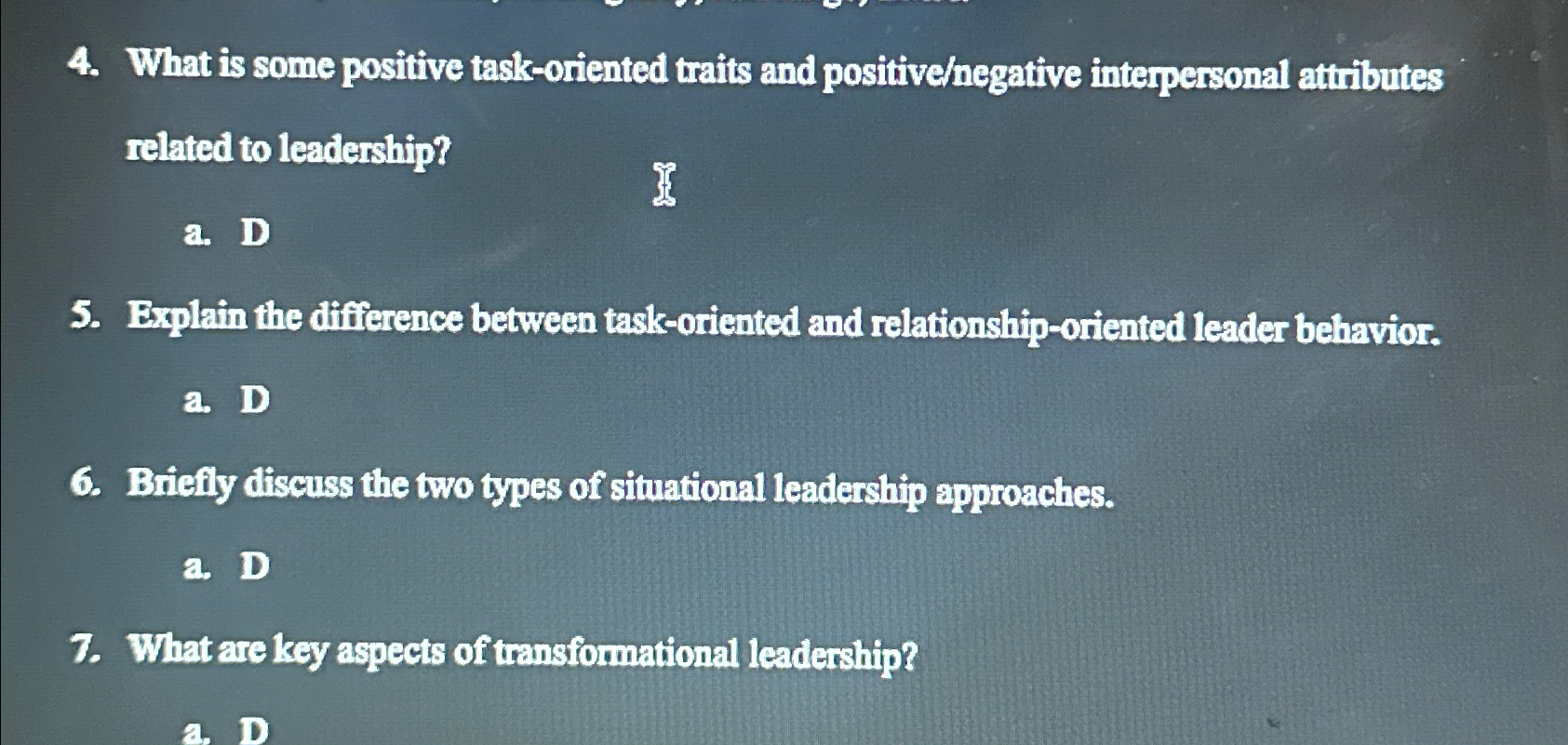  What is some positive task-oriented traits and positive/negative interpersonal attributes related
