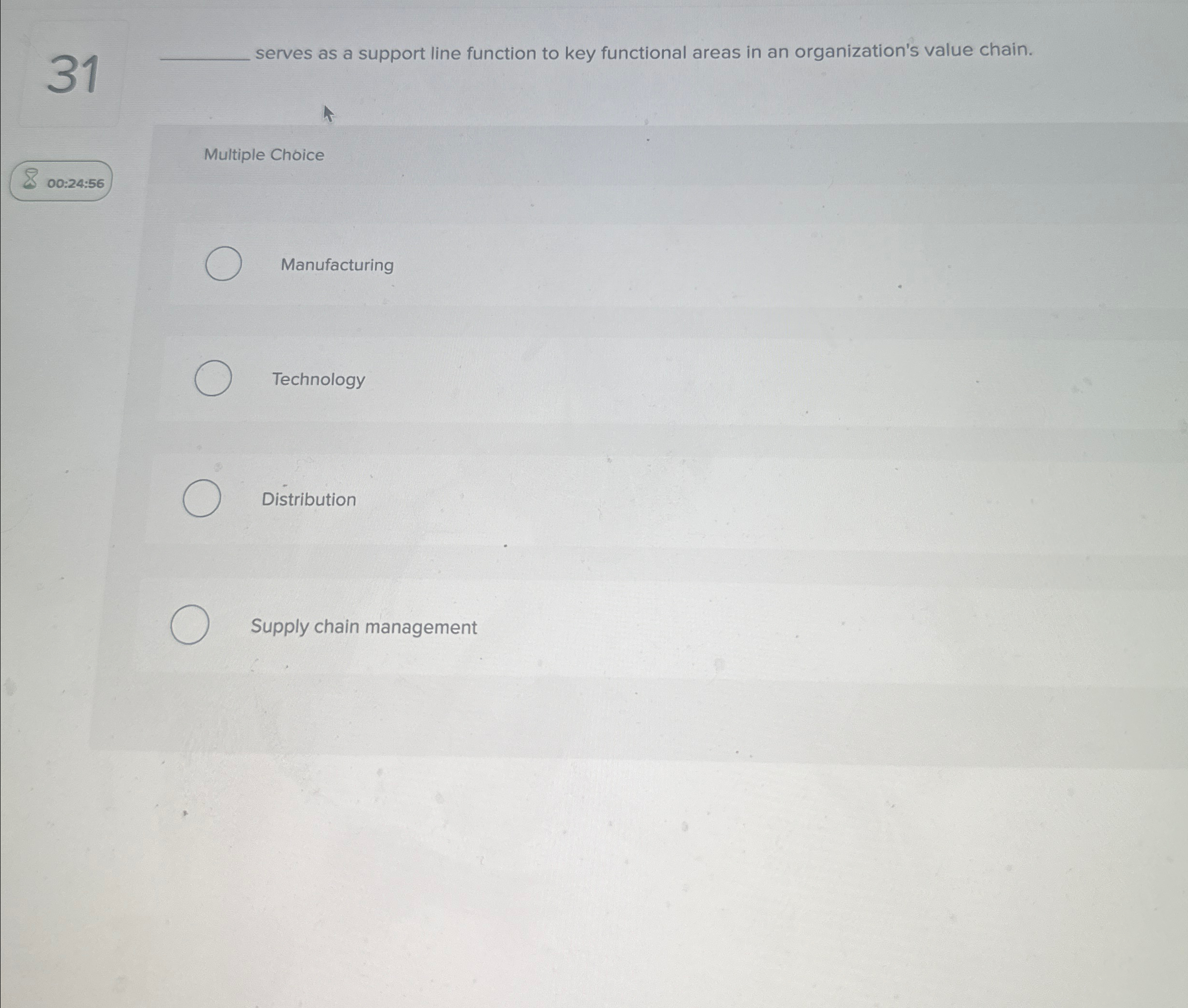  31 serves as a support line function to key functional areas