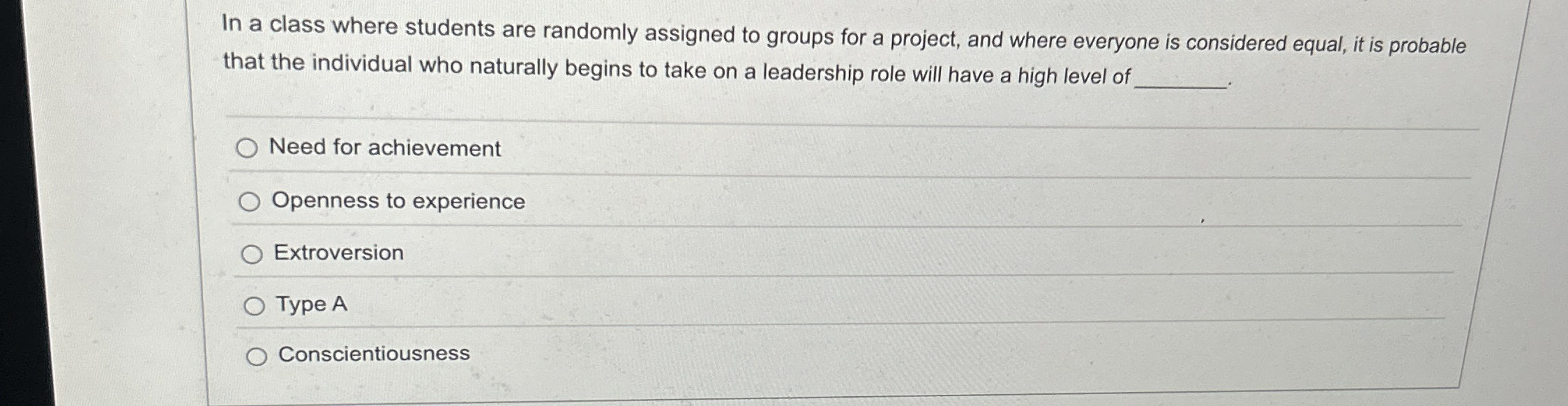  In a class where students are randomly assigned to groups for