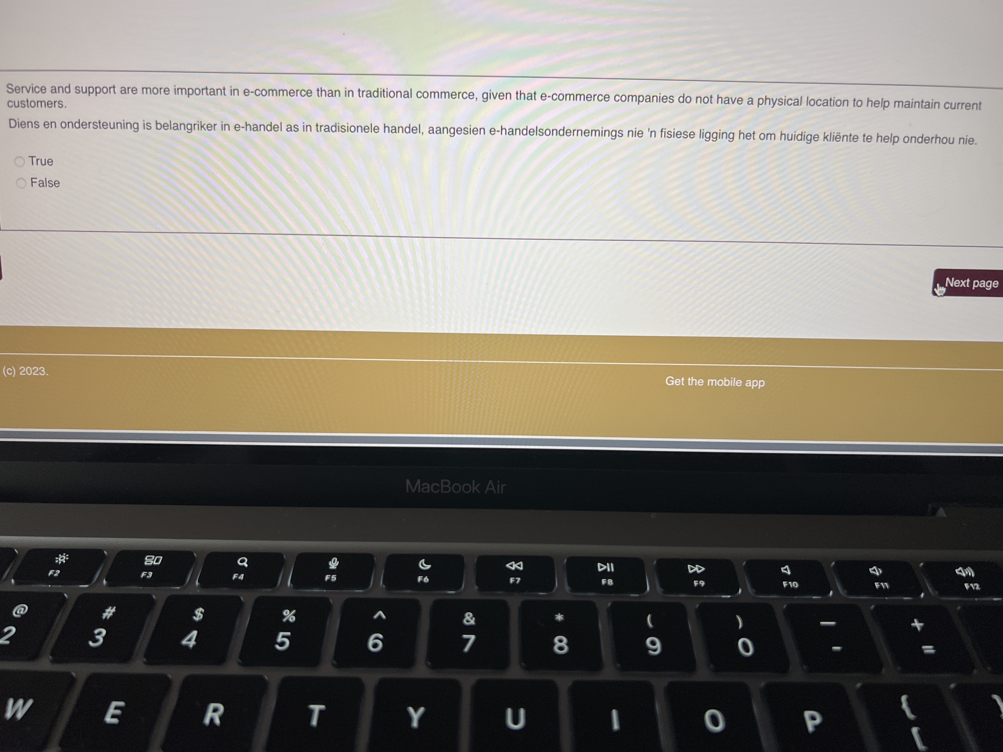  Service and support are more important in e-commerce than in traditional
