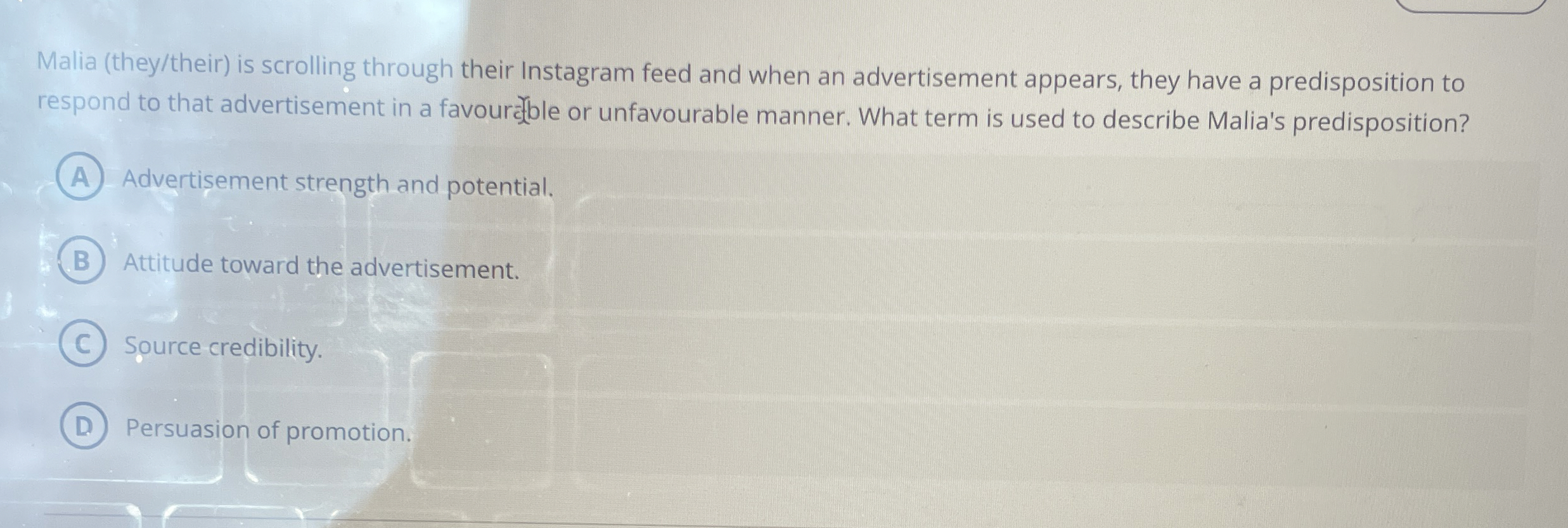  Malia (they/their) is scrolling through their Instagram feed and when an