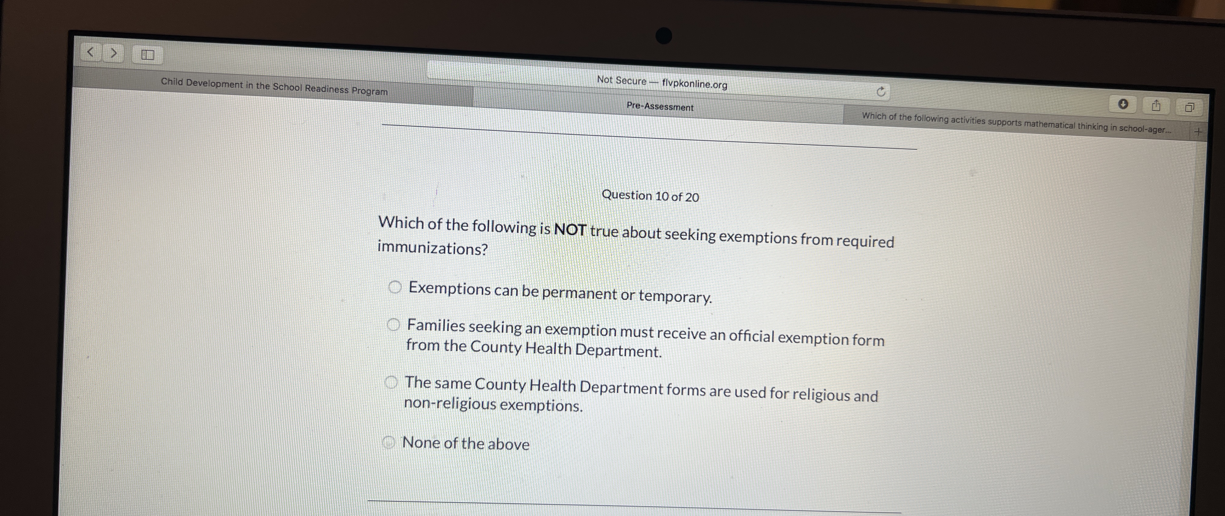  Child Development in the School Readiness Program Not Secure - flvpkonline.org