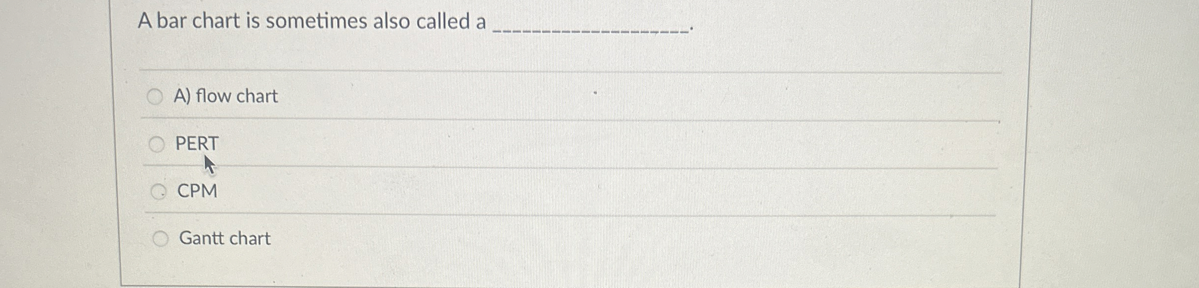  A bar chart is sometimes also called a q,q, A) flow