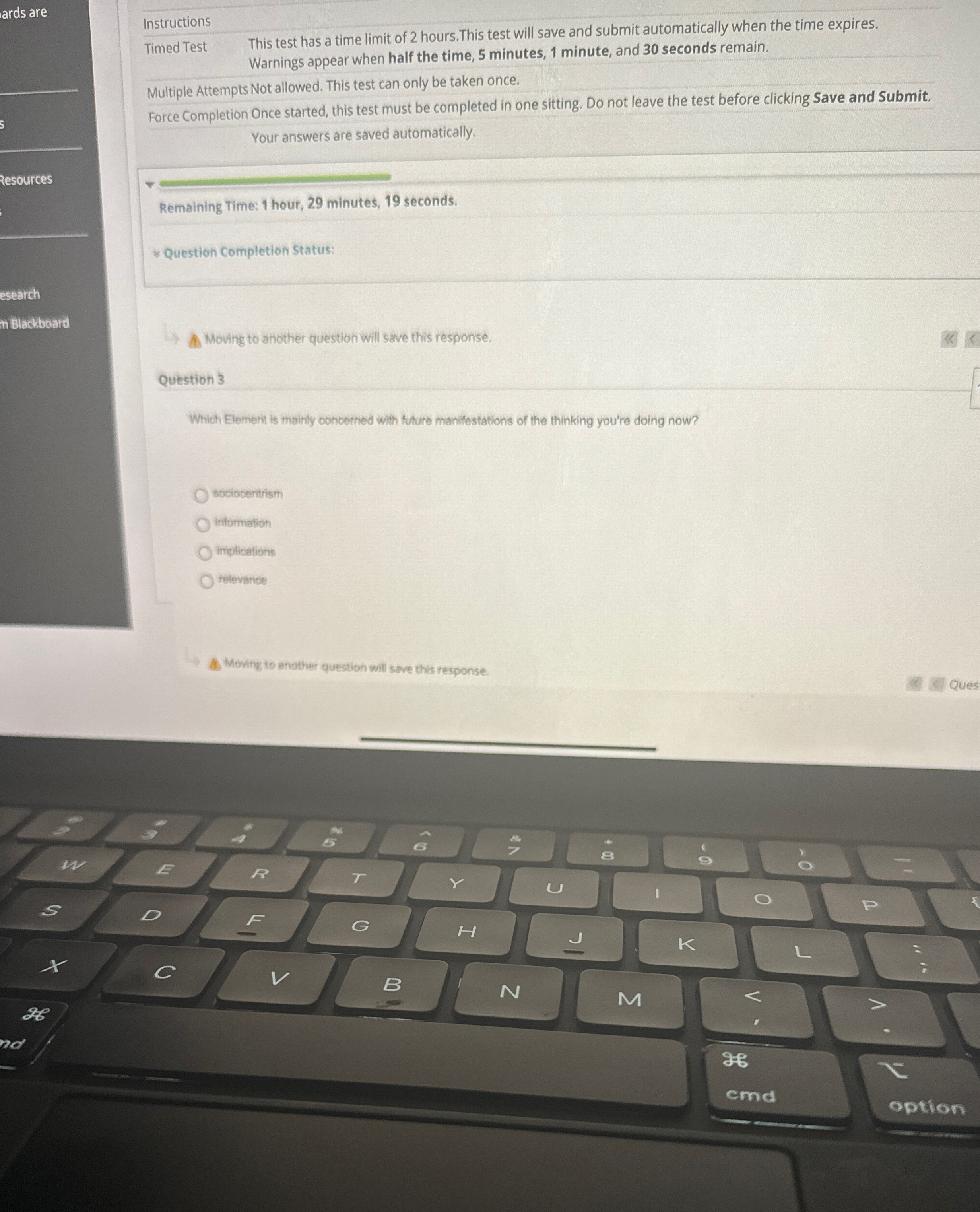  ards are Instructions Timed Test This test has a time limit