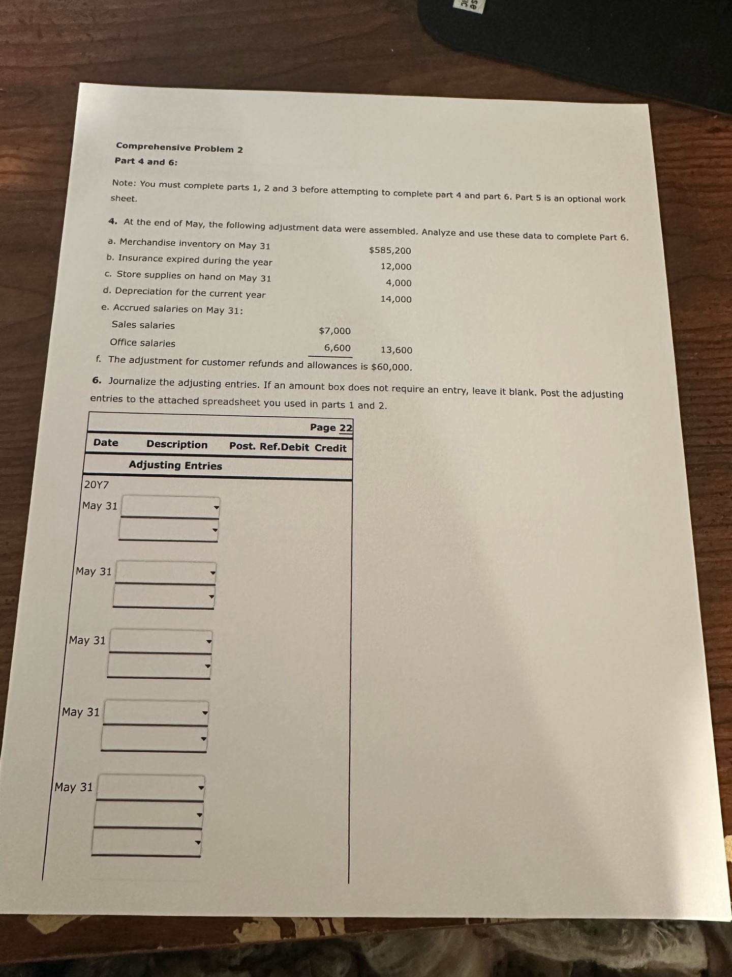 5,069,000 510 Cost of Merchandise Sold 2,823,000 520 Sales Salaries Expense 664,800