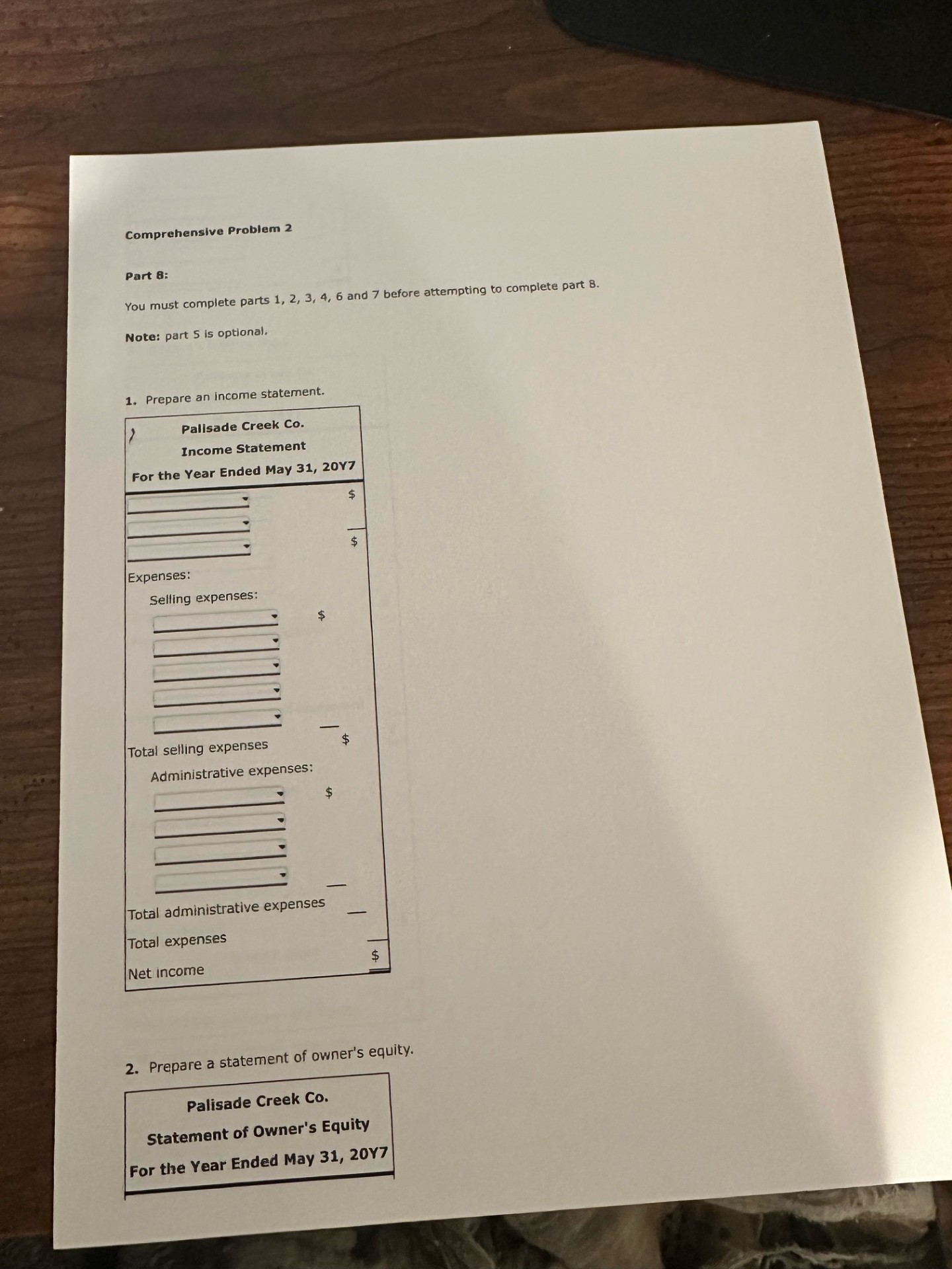Journalize the transactions for May, the last month of the fiscal year,