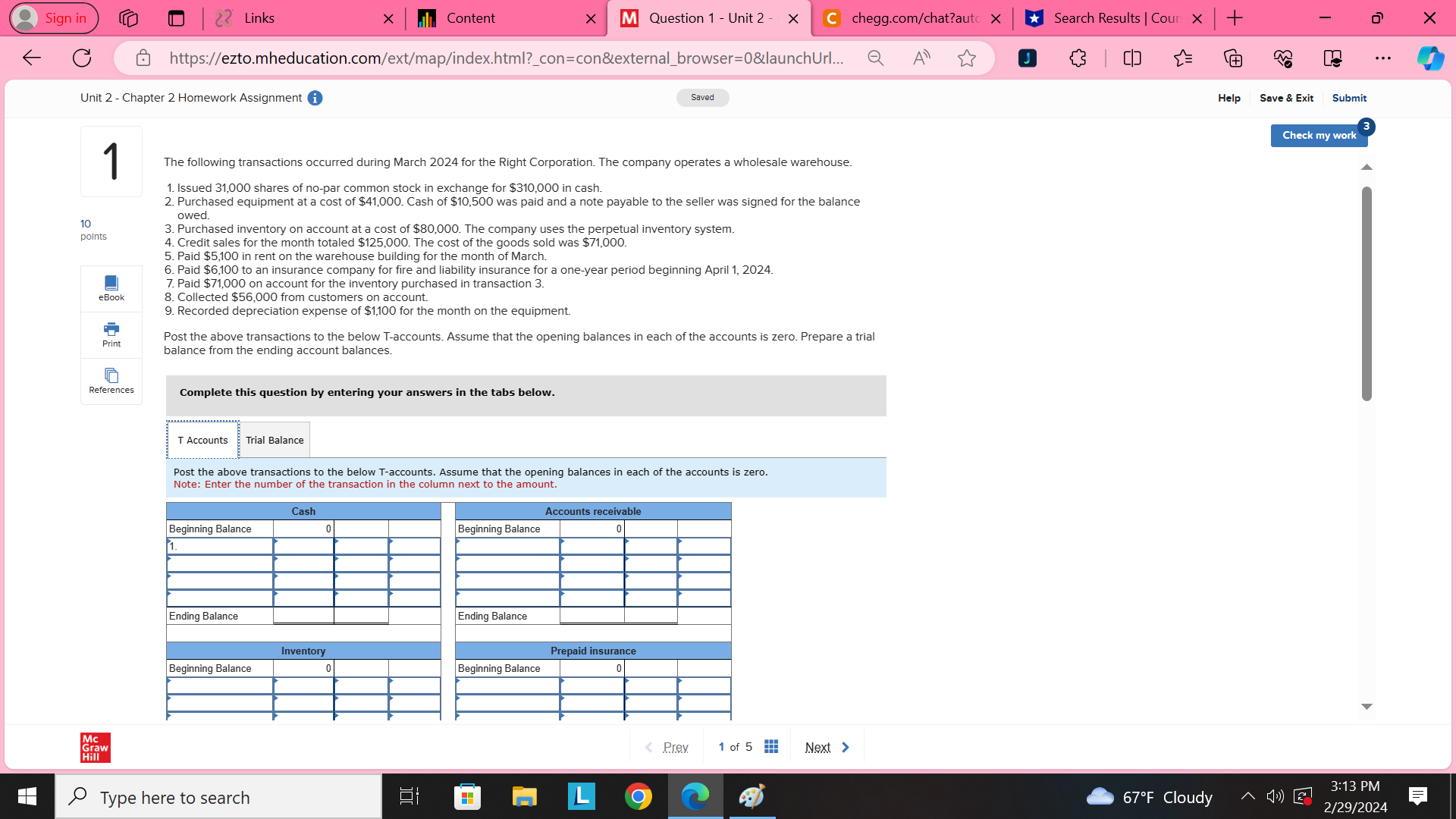  _ m Question T-Unit2 = i 3113 PM [ NCya e