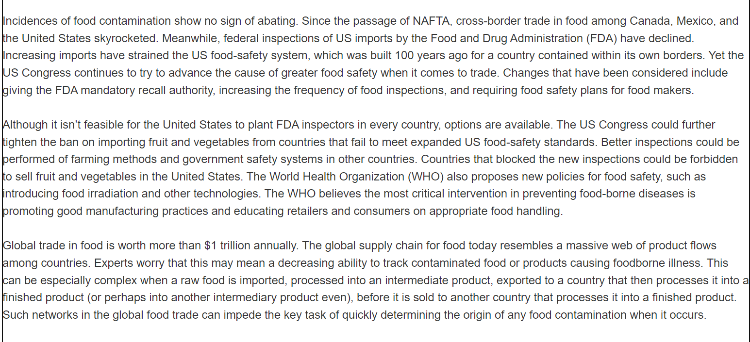 exports to the United States, such as Mexico, would respond to stricter