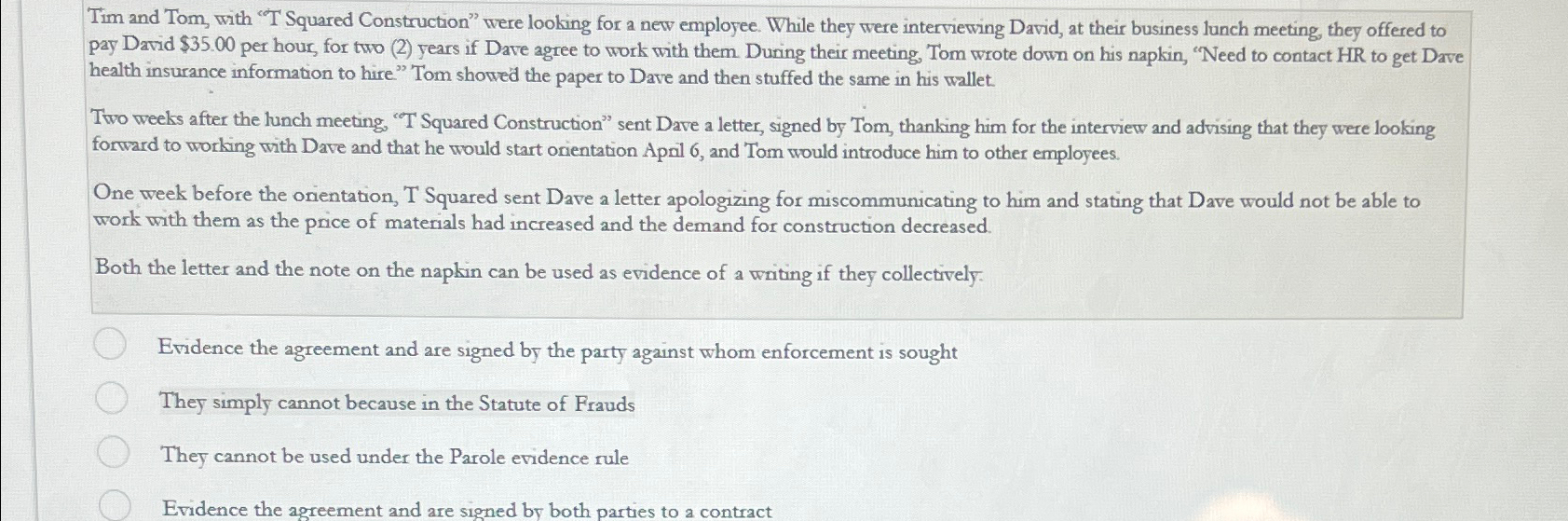  Tim and Tom, with "T Squared Construction" were looking for a