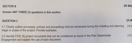  SECTION B [60 MA Answer ANY THREE (3) questions in this