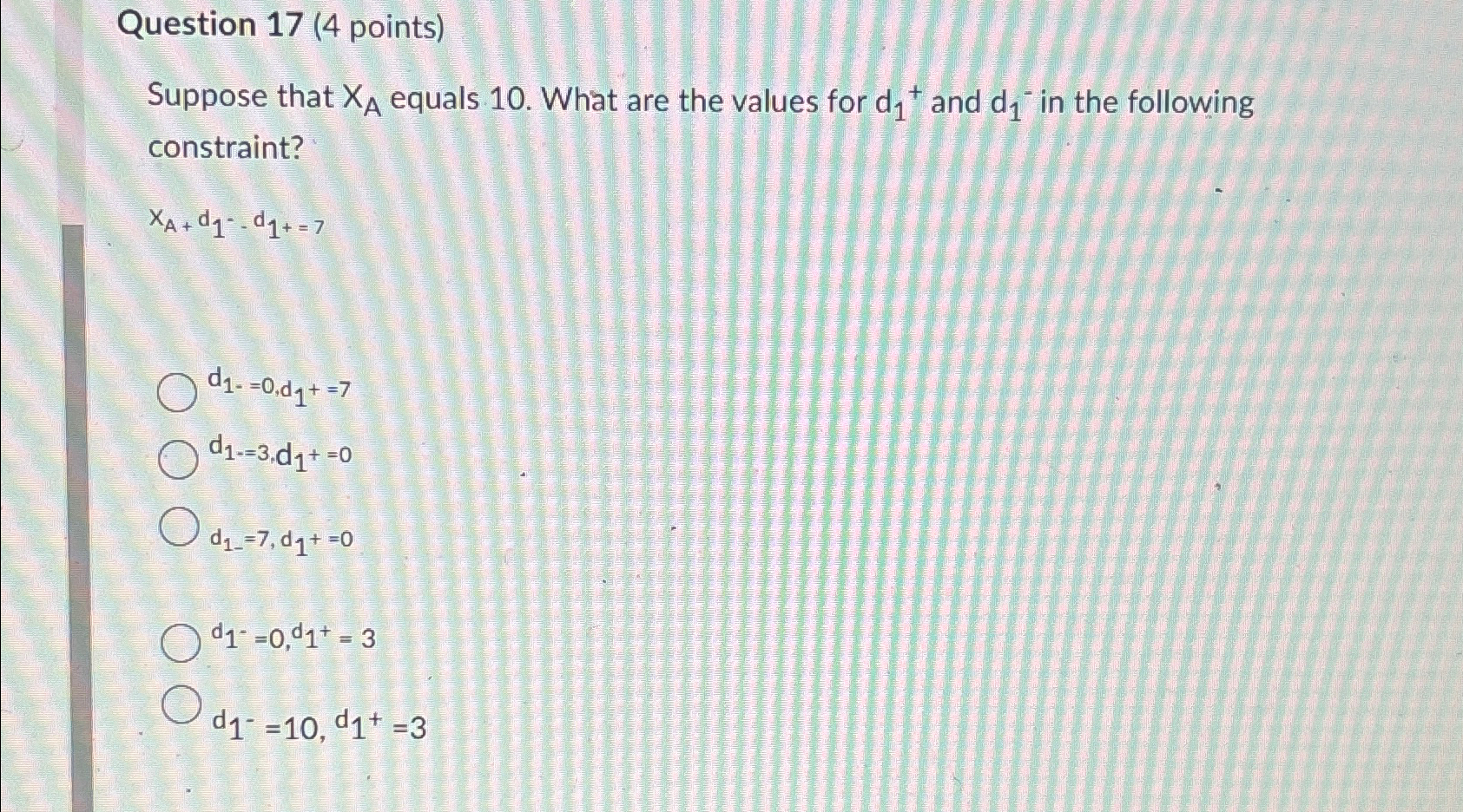  Question 17(4 points) Suppose that xA equals. 10. What are the
