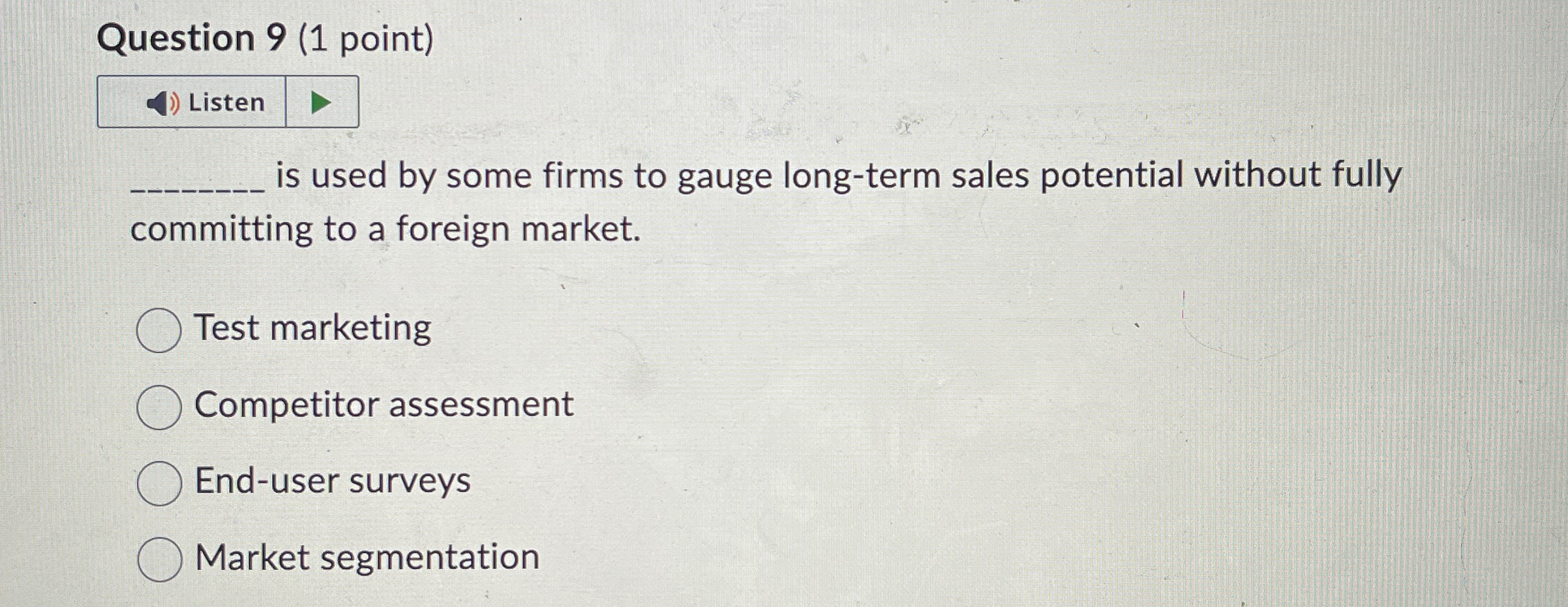  Question 9(1 point) is used by some firms to gauge long-term