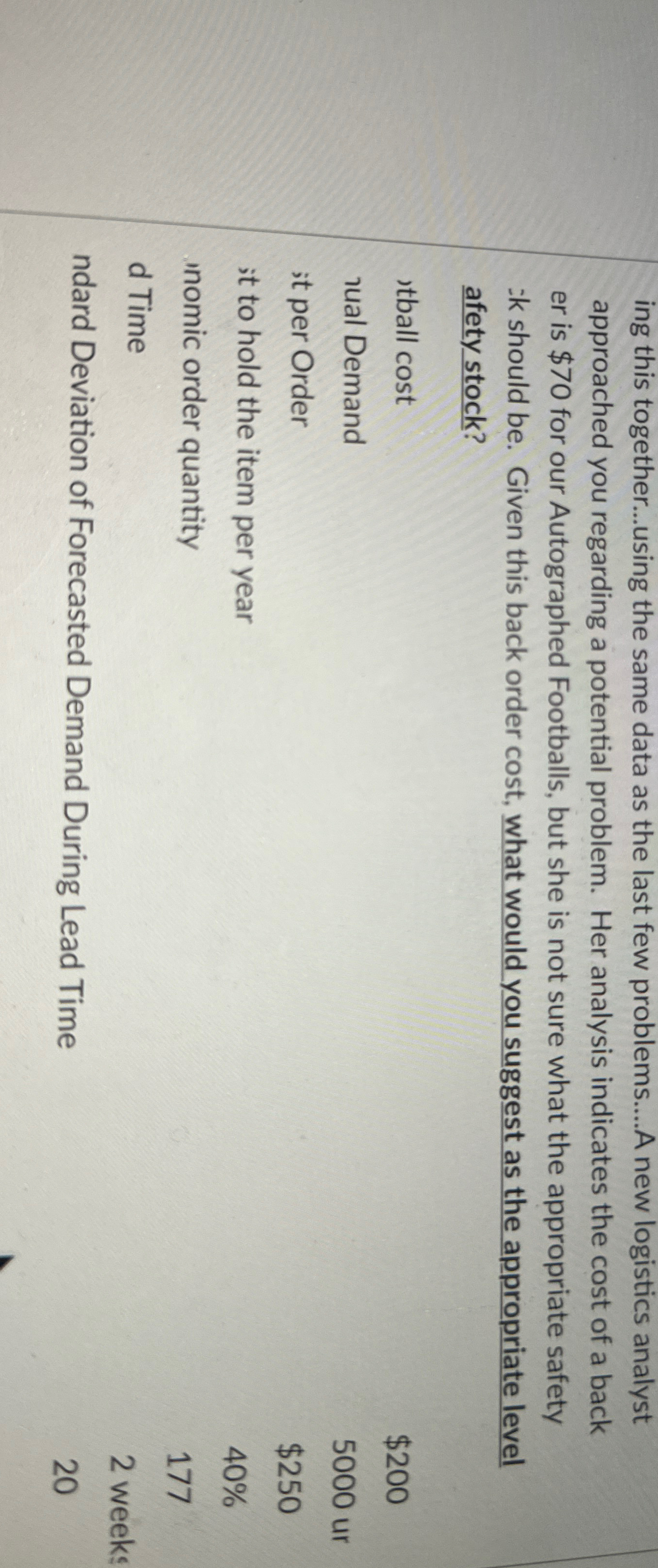  ing this together...using the same data as the last few problems....A
