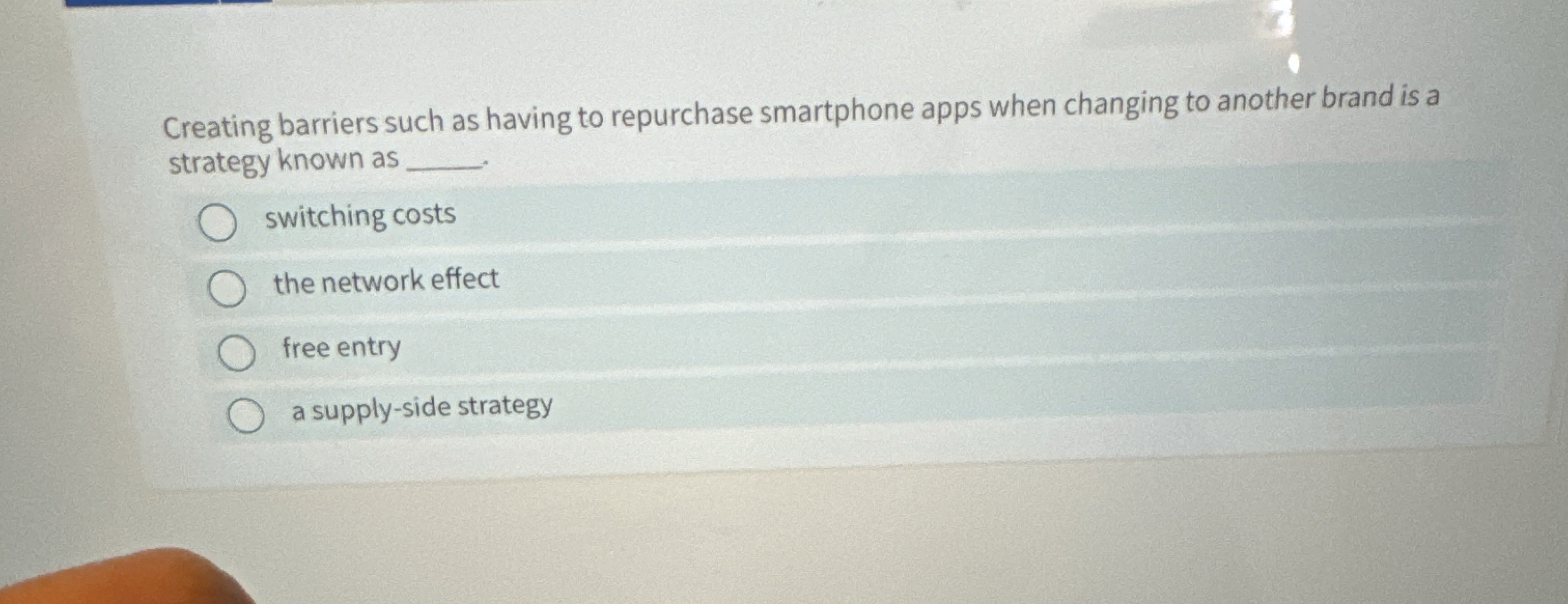  Creating barriers such as having to repurchase smartphone apps when changing