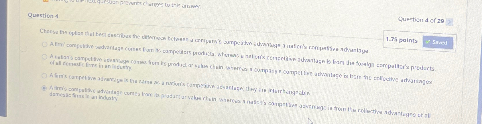  question prevents changes to this answer. Question 4 Question 4 of