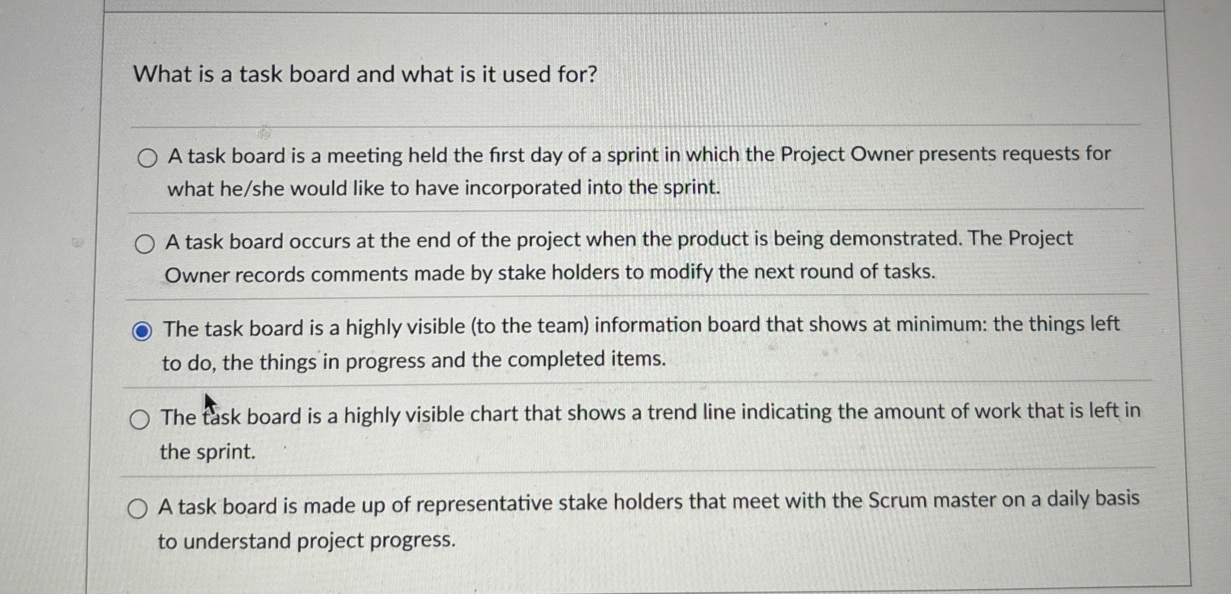  What is a task board and what is it used for?