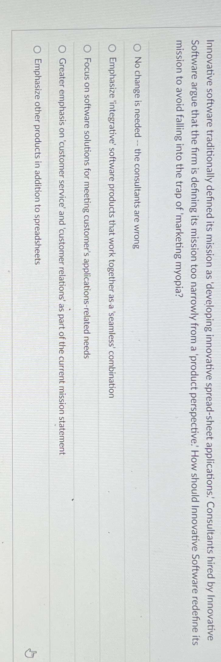  Innovative software traditionally defined its mission as 'developing innovative spread-sheet applications.'