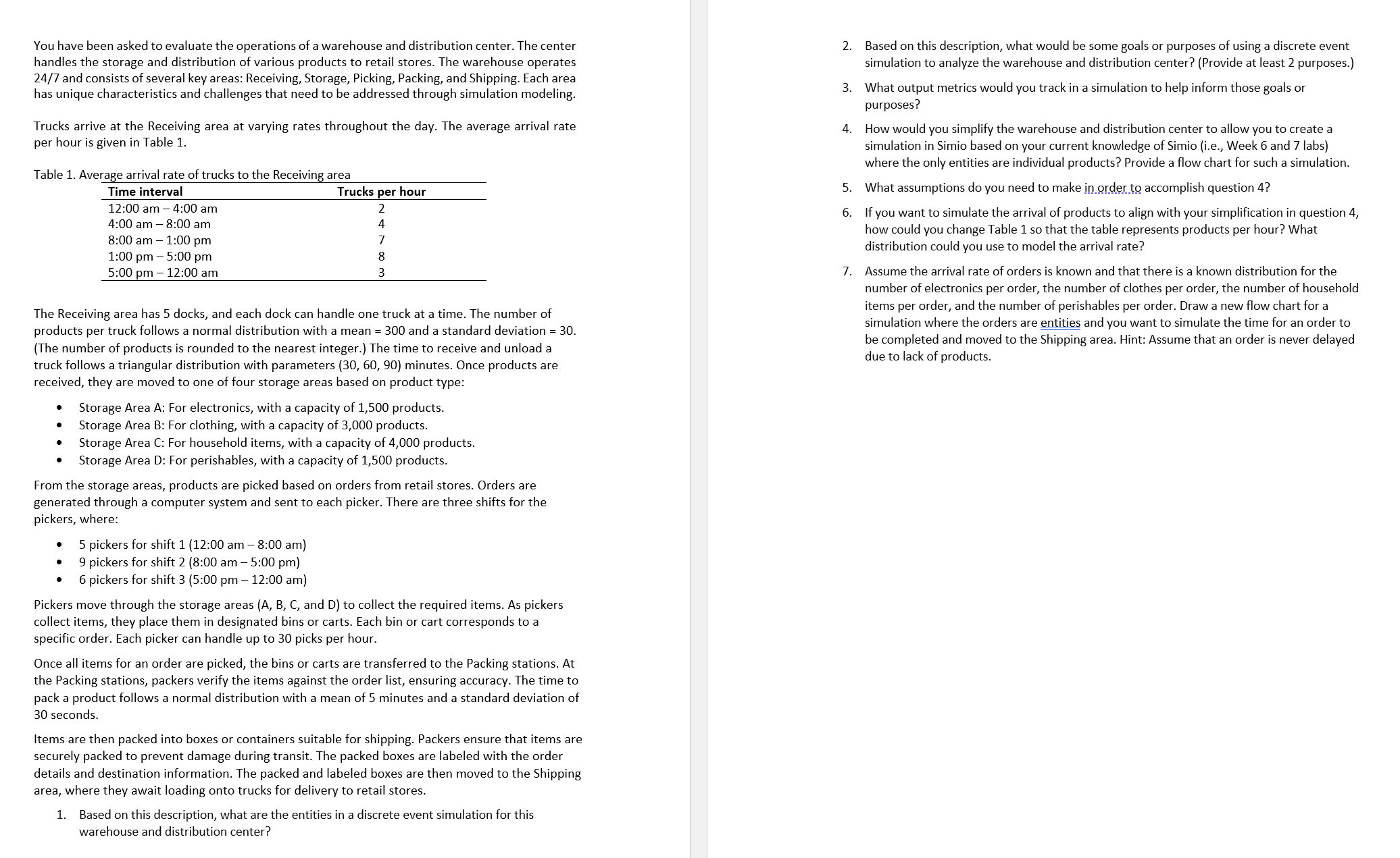  YOU MUST USE SIMIO TO ANSWER THIS QUESTION!!!!!!!!!!!!!! Based on this