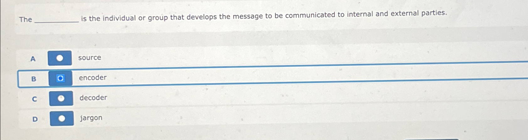  The is the individual or group that develops the message to
