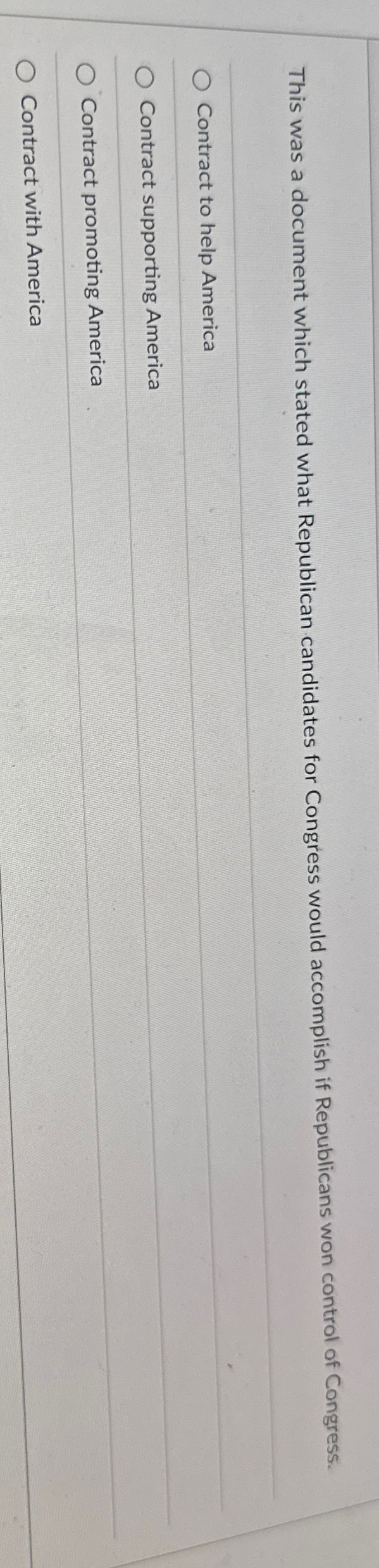  This was a document which stated what Republican candidates for Congress