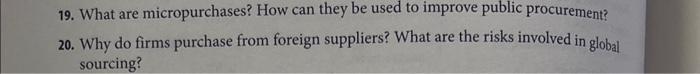 the sole criterion for selecting suppliers? Why? 13. What are the reasons
